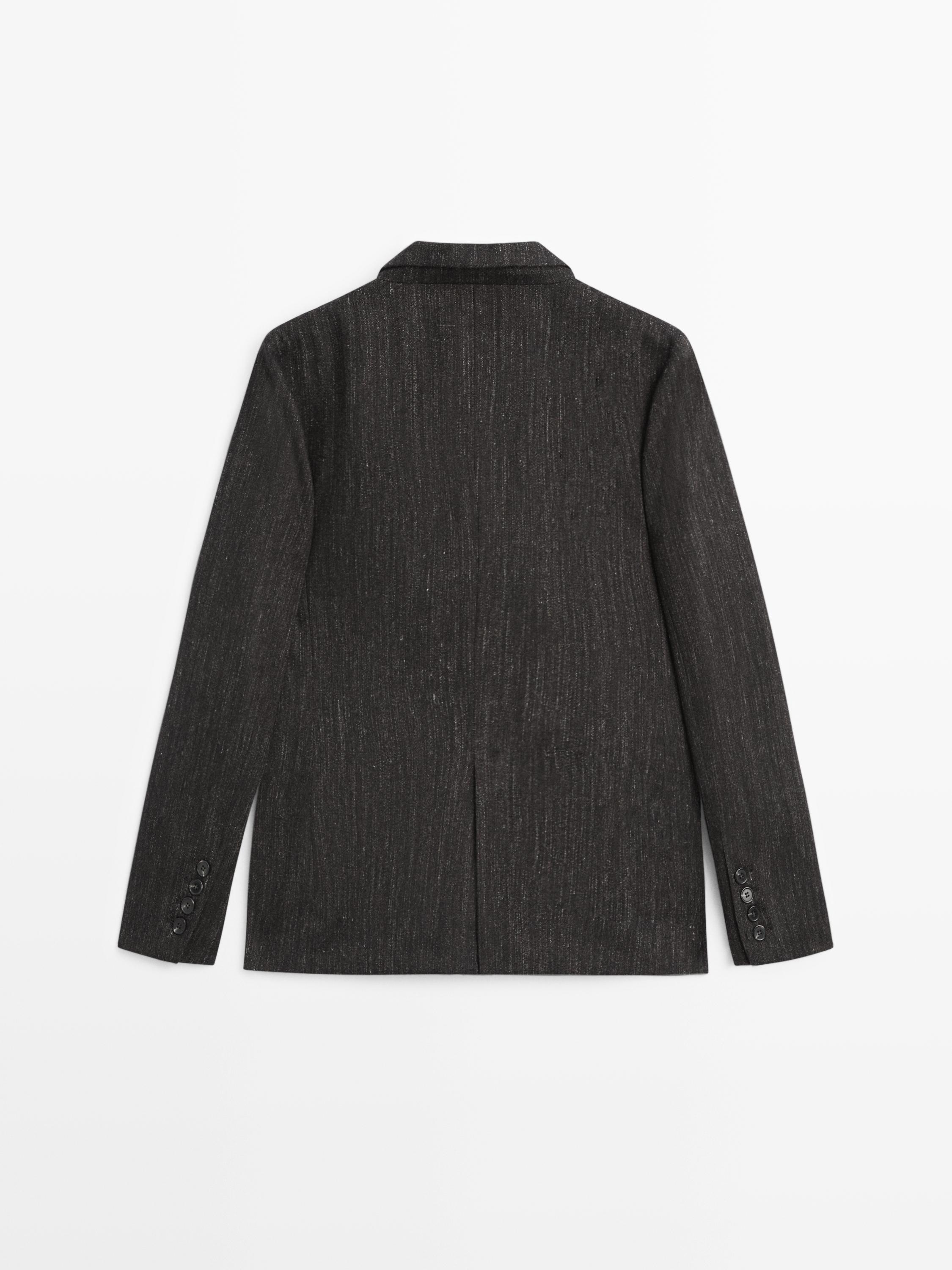 Flecked wool blend blazer